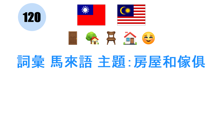 詞彙 馬來語 主題：房屋和傢俱